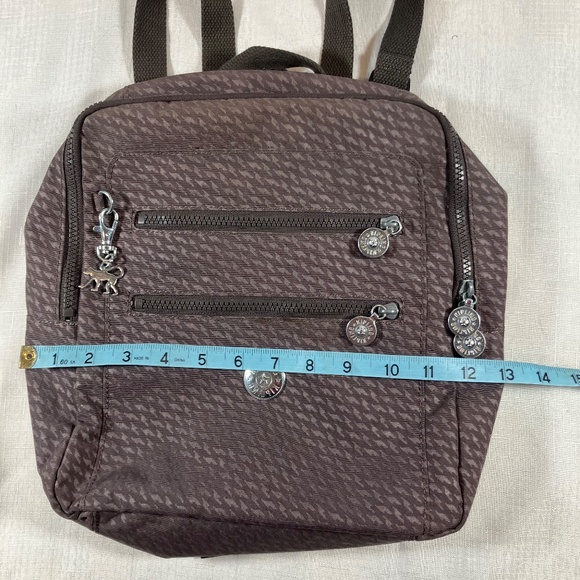 Kipling Backpack, Taupe Houndstooth Pattern, EUC - Picture 4 of 15